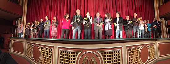 Caroline Link mit Schauspilern und am Film Beteiligten @ Bühnepräsentation Filmtheater Sendlinger Tor (©Foto: Martin Schmitz)